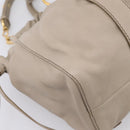 Miu Miu Hand Bag Leather 2way Beige Gold Auth 206249M-17