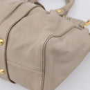 Miu Miu Hand Bag Leather 2way Beige Gold Auth 206249M-18