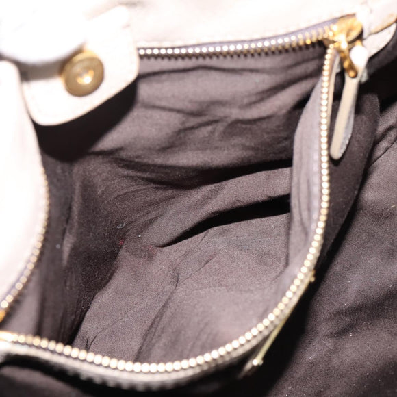 Miu Miu Hand Bag Leather 2way Beige Gold Auth 206249M