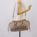 Miu Miu Hand Bag Leather 2way Beige Gold Auth 206249M-26