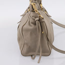 Miu Miu Hand Bag Leather 2way Beige Gold Auth 206249M-3