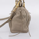 Miu Miu Hand Bag Leather 2way Beige Gold Auth 206249M-4