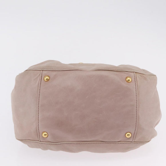Miu Miu Hand Bag Vitellolux Pink Gold Auth 206250M