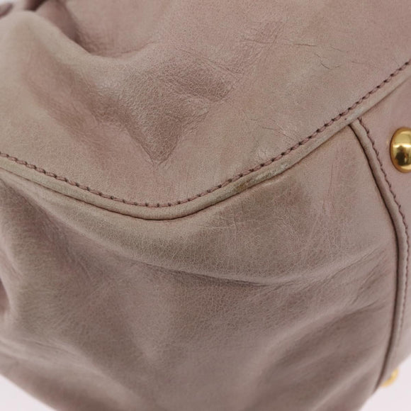 Miu Miu Hand Bag Vitellolux Pink Gold Auth 206250M
