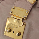 Miu Miu Hand Bag Vitellolux Pink Gold Auth 206250M-23