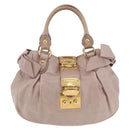 Miu Miu Hand Bag Vitellolux Pink Gold Auth 206250M-13