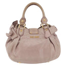 Miu Miu Hand Bag Vitellolux Pink Gold Auth 206250M-2