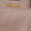Miu Miu Hand Bag Vitellolux Pink Gold Auth 206250M-3