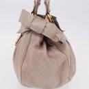 Miu Miu Hand Bag Vitellolux Pink Gold Auth 206250M-4