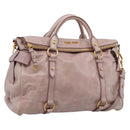Miu Miu Hand Bag Vitellolux 2way Pink Gold Auth 206251M-1