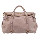 Miu Miu Hand Bag Vitellolux 2way Pink Gold Auth 206251M-13