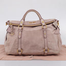 Miu Miu Hand Bag Vitellolux 2way Pink Gold Auth 206251M-12