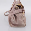 Miu Miu Hand Bag Vitellolux 2way Pink Gold Auth 206251M-3