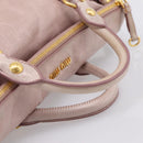 Miu Miu Hand Bag Vitellolux 2way Pink Gold Auth 206251M-8