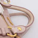 Miu Miu Hand Bag Vitellolux 2way Pink Gold Auth 206251M-14