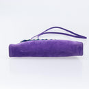 Saint Laurent Shoulder Bag Suede Purple Gold Tone Auth 206253A-5