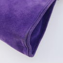 Saint Laurent Shoulder Bag Suede Purple Gold Tone Auth 206253A-10