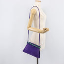 Saint Laurent Shoulder Bag Suede Purple Gold Tone Auth 206253A-20