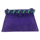 Saint Laurent Shoulder Bag Suede Purple Gold Tone Auth 206253A-2