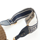 Christian Dior Oblique Shoulder Bag Rattan 2way Navy Gold Auth 206256SAM-15