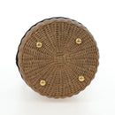 Christian Dior Oblique Shoulder Bag Rattan 2way Navy Gold Auth 206256SAM-5