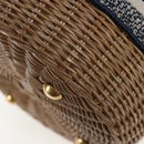 Christian Dior Oblique Shoulder Bag Rattan 2way Navy Gold Auth 206256SAM-17