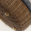 Christian Dior Oblique Shoulder Bag Rattan 2way Navy Gold Auth 206256SAM-19