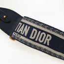 Christian Dior Oblique Shoulder Bag Rattan 2way Navy Gold Auth 206256SAM-8