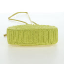 Miu Miu Wonder Hand Bag straw 2way Yellow Gold Auth 206257SAM-5