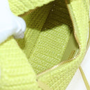 Miu Miu Wonder Hand Bag straw 2way Yellow Gold Auth 206257SAM-10