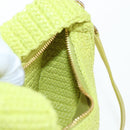 Miu Miu Wonder Hand Bag straw 2way Yellow Gold Auth 206257SAM-23