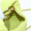 Miu Miu Wonder Hand Bag straw 2way Yellow Gold Auth 206257SAM-24