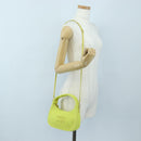 Miu Miu Wonder Hand Bag straw 2way Yellow Gold Auth 206257SAM-26