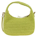 Miu Miu Wonder Hand Bag straw 2way Yellow Gold Auth 206257SAM-2