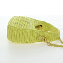 Miu Miu Wonder Hand Bag straw 2way Yellow Gold Auth 206257SAM-4