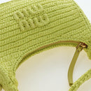 Miu Miu Wonder Hand Bag straw 2way Yellow Gold Auth 206257SAM-6