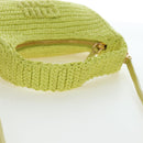 Miu Miu Wonder Hand Bag straw 2way Yellow Gold Auth 206257SAM-7