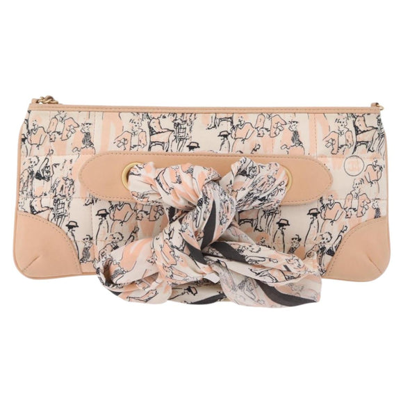 CHANEL Choco Bar Chain Shoulder Bag Silk Pink Gold CC Auth 206258SAM