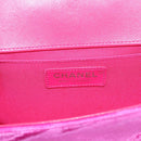 CHANEL Matelasse Boy Chanel Chain Shoulder Bag Velor Pink Silver CC Auth 206259M-16
