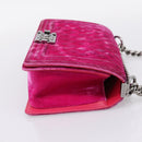 CHANEL Matelasse Boy Chanel Chain Shoulder Bag Velor Pink Silver CC Auth 206259M-5