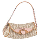 Christian Dior Trotter Canvas Romantic Chain Bag PVC Ivory Silver Auth 206260SAM-1