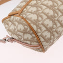 Christian Dior Trotter Canvas Romantic Chain Bag PVC Ivory Silver Auth 206260SAM-17