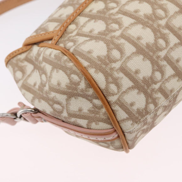 Christian Dior Trotter Canvas Romantic Chain Bag PVC Ivory Silver Auth 206260SAM