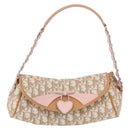 Christian Dior Trotter Canvas Romantic Chain Bag PVC Ivory Silver Auth 206260SAM-2