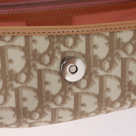 Christian Dior Trotter Canvas Romantic Chain Bag PVC Ivory Silver Auth 206260SAM