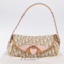 Christian Dior Trotter Canvas Romantic Chain Bag PVC Ivory Silver Auth 206260SAM-32