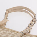 Christian Dior Trotter Canvas Chain Tote Bag PVC Ivory Silver Auth 206261A-17