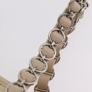 Christian Dior Trotter Canvas Chain Tote Bag PVC Ivory Silver Auth 206261A-18