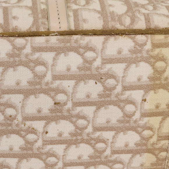 Christian Dior Trotter Canvas Chain Tote Bag PVC Ivory Silver Auth 206261A