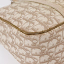 Christian Dior Trotter Canvas Chain Tote Bag PVC Ivory Silver Auth 206261A-21